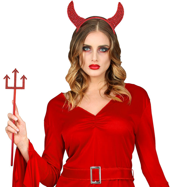 Widmann SRL Duivel oren met drietand glitter