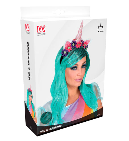 Widmann SRL Eenhoorn pruik met hoofdband