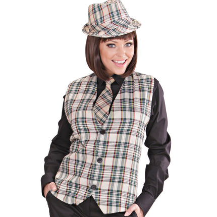 Widmann SRL Fedora Grijs Met Tartan Print