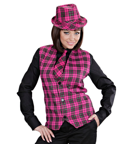 Widmann SRL Fedora Rose Met Tartan Print