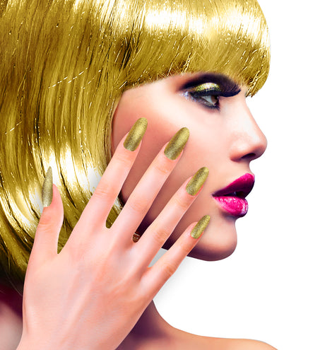 Widmann SRL Fluoriserende opplaknagels goud glitters