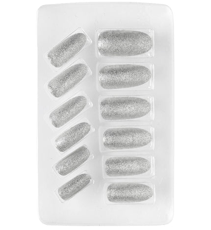 Widmann SRL Fluoriserende opplaknagels zilver glitters