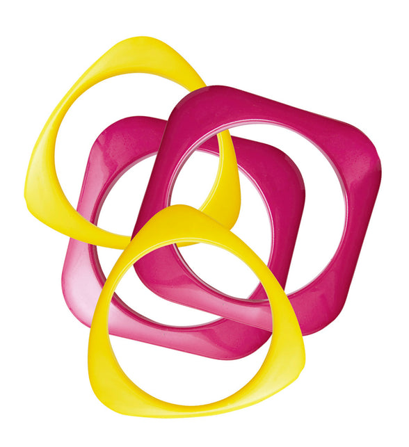 Widmann SRL Geel met roze disco armbandjes