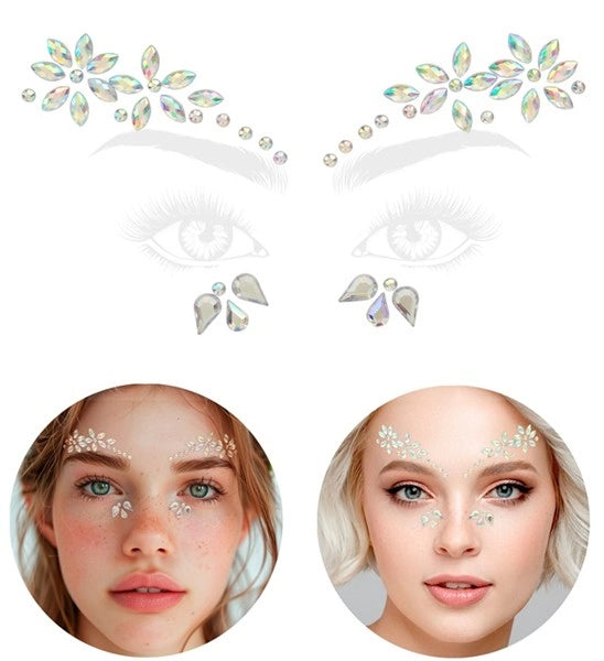 Widmann SRL Gezichtsdecoratie bloemen Finn