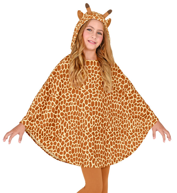 Widmann SRL Giraffen poncho met muts kinderen
