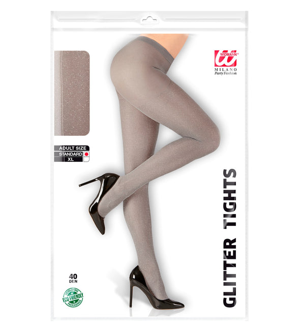 Widmann SRL Glitter panty zilver dames