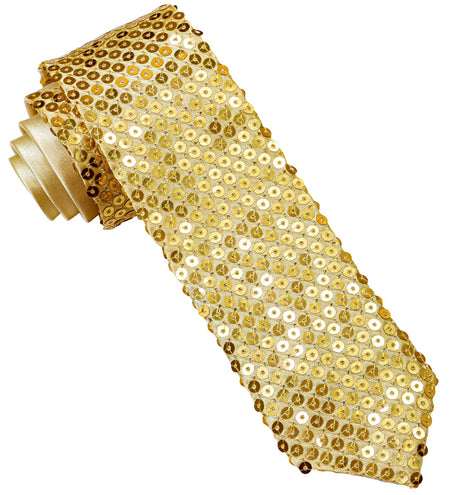 Widmann SRL Glitter stropdas goud pailletten