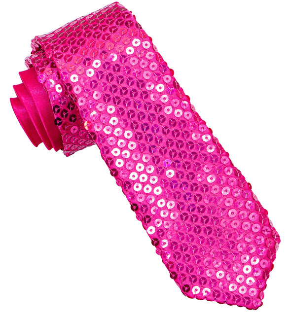 Widmann SRL Glitter stropdas roze pailletten
