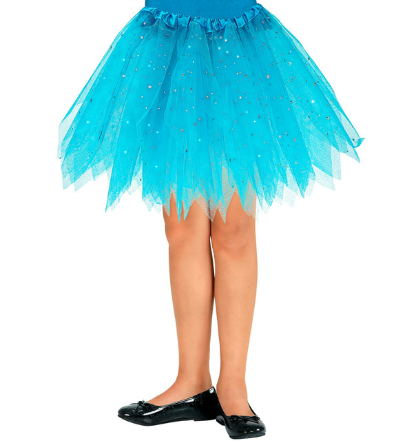 Widmann SRL Glitter tutu rok blauw kinderen