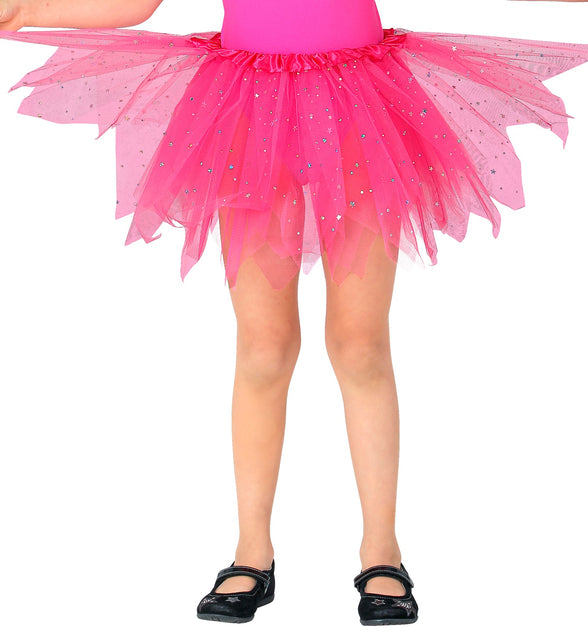 Widmann SRL Glitter tutu rok kort roze kinderen