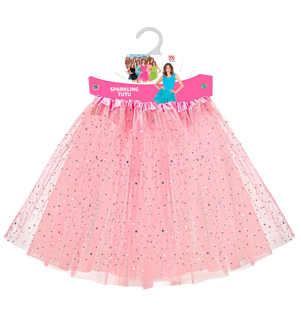 Widmann SRL Glitter tutu rok lichtroze dames
