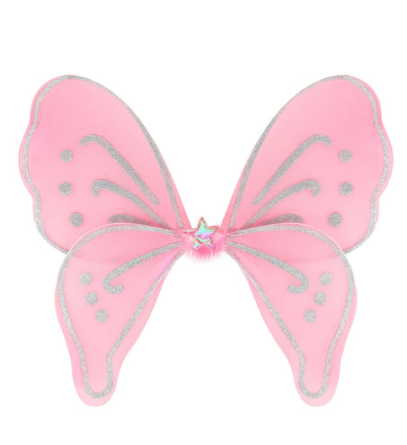 Widmann SRL Glitter vlindervleugels roze kinderen