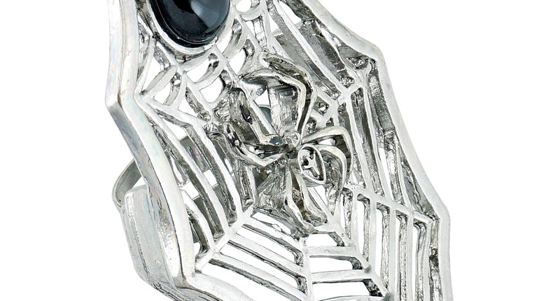 Widmann SRL Gothic Ring Spin + Web Met Zwarte Gemsteen