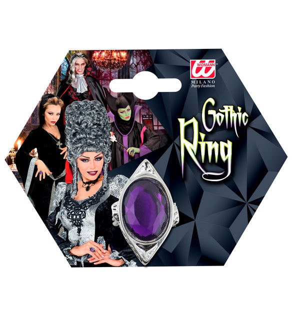 Widmann SRL Gotische ring met paarse gemsteen