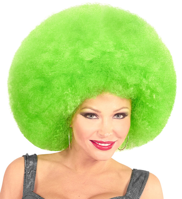 Widmann SRL Groene oversized afro pruik