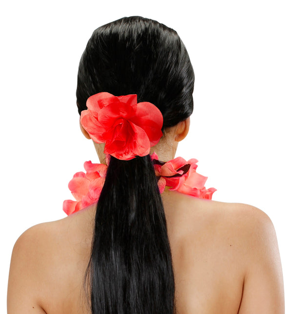 Widmann SRL Haarbloem rood met elastiek