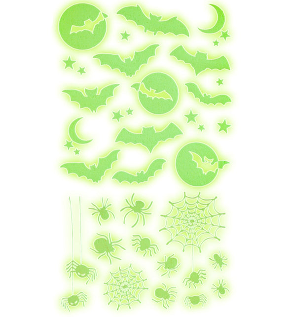 Widmann SRL Halloween decoratie stickers Glow in the dark