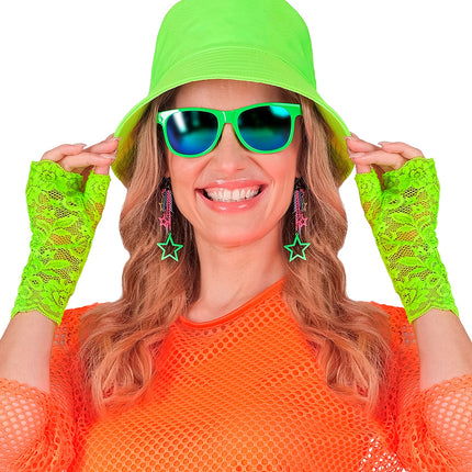 Widmann SRL Handschoenen neon groen kant