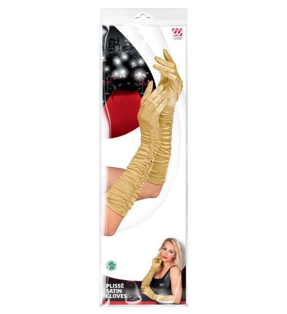 Widmann SRL Handschoenen satijn plissé goud