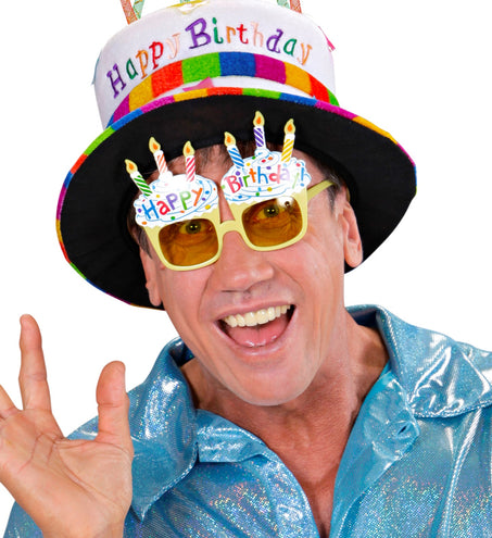 Widmann SRL Happy Birthday bril met taart