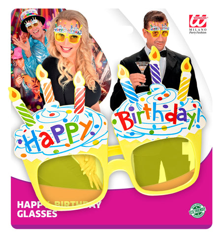 Widmann SRL Happy Birthday bril met taart