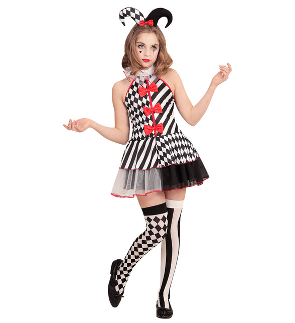 Widmann SRL Harlekijn jurkje zwart wit kinderen