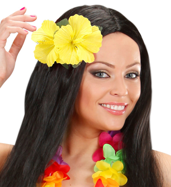 Widmann SRL Hawaii bloem haarclip geel