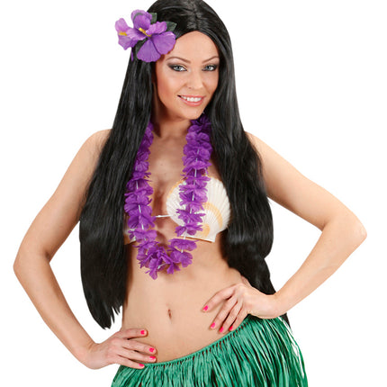 Widmann SRL Hawaii bloem haarclip paars
