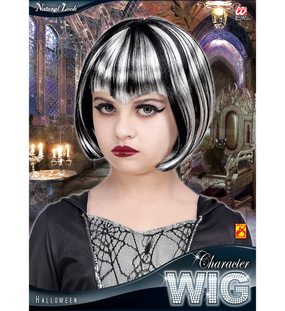 Widmann SRL Heksen pruik zwart wit kind