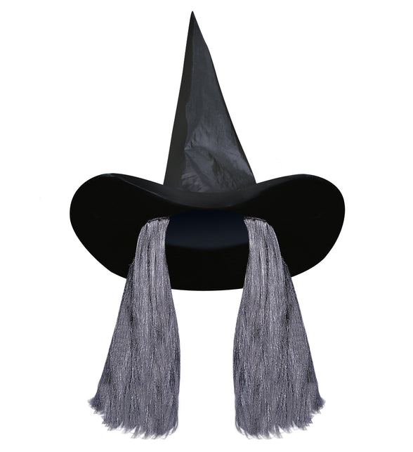 Widmann SRL Heksenhoed zwart met haren