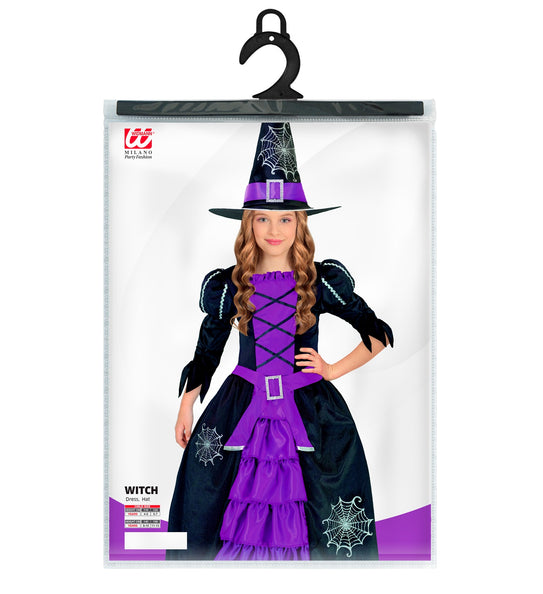 Widmann SRL Heksenjurk kind zwart paars