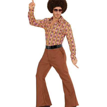 Widmann SRL Heren disco broek jaren 70 bruin