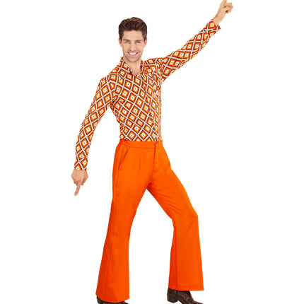 Widmann SRL Heren disco broek jaren 70 oranje