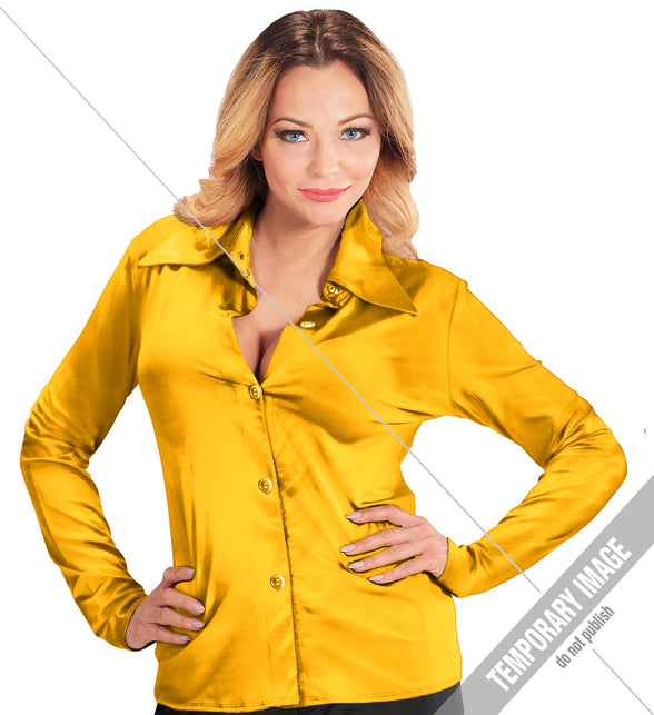 Widmann SRL Heren jaren 70 disco blouse geel