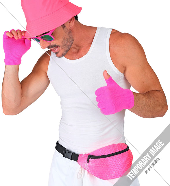 Widmann SRL Heuptasje pailletten neon roze