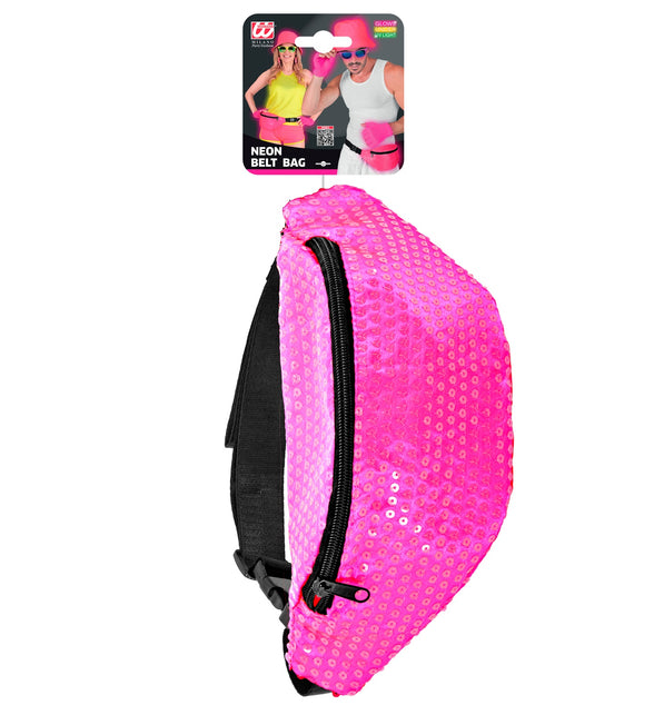 Widmann SRL Heuptasje pailletten neon roze