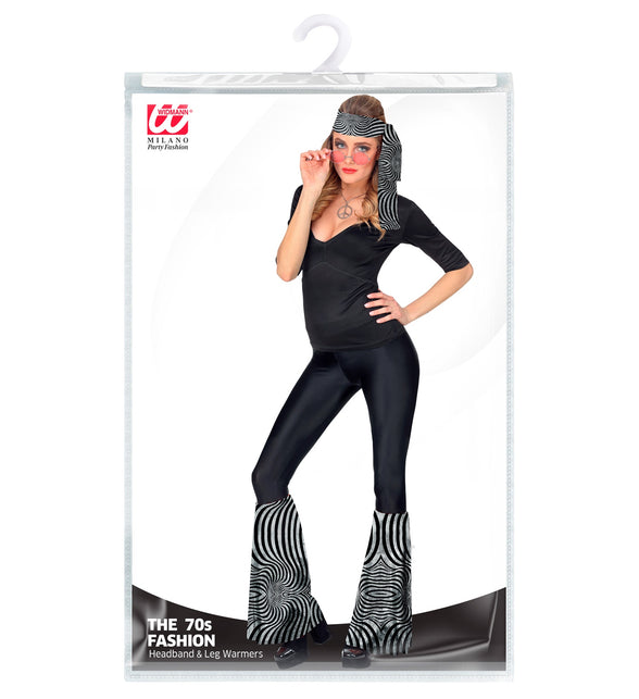Widmann SRL Hippie accessoireset zilver met hoofdband en beenwarmers
