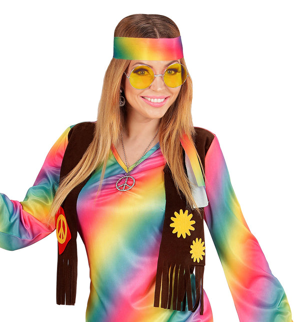 Widmann SRL Hippie bril geel grote glazen