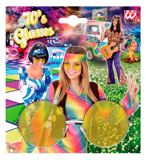 Widmann SRL Hippie bril geel grote glazen
