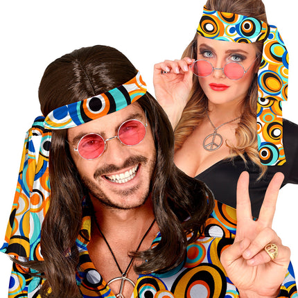 Widmann SRL Hippie hoofdband gekleurde bollen