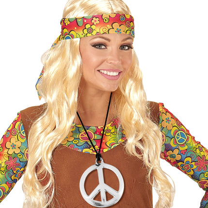 Widmann SRL Hippie ketting peace PVC budget