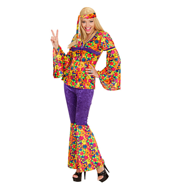 Widmann SRL Hippie pak bloemen motief dames