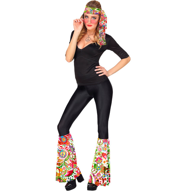 Widmann SRL Hippie verkleedset jaren 70 met hoofdband en beenwarmers