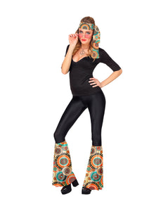 Widmann SRL Hippie verkleedset jaren 70 vintage met beenwarmers en hoofdband
