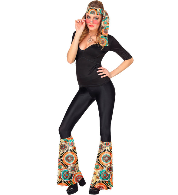 Widmann SRL Hippie verkleedset jaren 70 vintage met beenwarmers en hoofdband