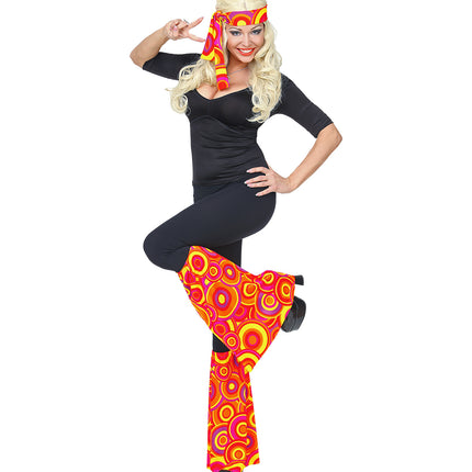 Widmann SRL Hippie verkleedset rood gele bollen jaren 70 unisex