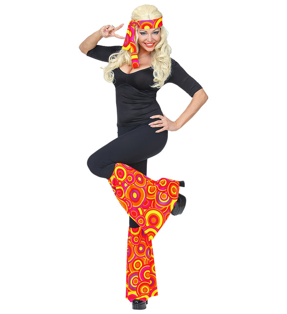 Widmann SRL Hippie verkleedset rood gele bollen jaren 70 unisex