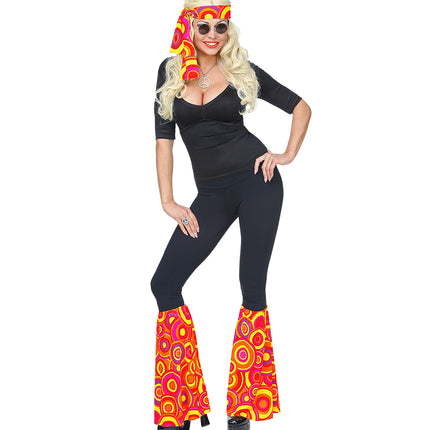 Widmann SRL Hippie verkleedset rood gele bollen jaren 70 unisex