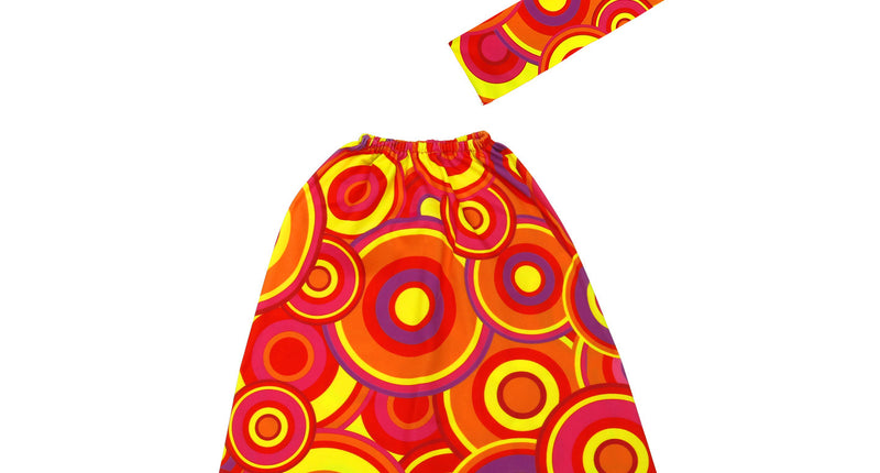 Widmann SRL Hippie verkleedset rood gele bollen jaren 70 unisex