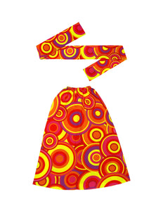 Widmann SRL Hippie verkleedset rood gele bollen jaren 70 unisex